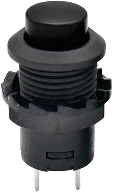 Ronde Drukknop 12 mm 1,5 A/230 V Zwarte Niet-momentane Schakelaar