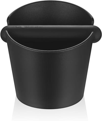 Knock Box voor Koffiedik, Afvalcontainer voor Espresso, Barista Accessoires voor Koffieliefhebbers en Keukengebruik (Zwart)