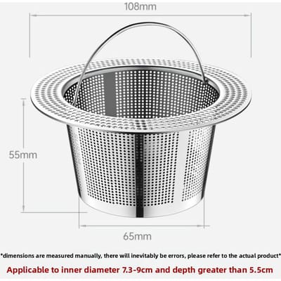 Roestvrijstalen gootsteenfilter met grote capaciteit, groentegootsteen afwasbak gootsteenfilter, riool anti-verstoppingsfilter