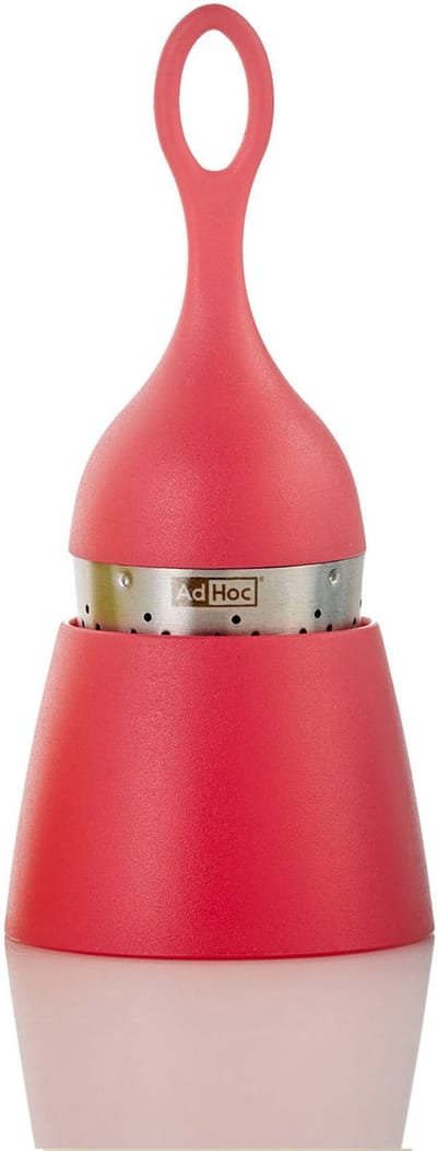 AdHoc Floatea Thee Ei Voor Losse Thee | Drijvende Theezeef & Thee Infuser | Met Uitlekhouder | Blauw