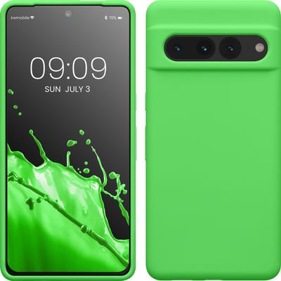 kwmobile telefoonhoesje geschikt voor Google Pixel 7 Pro - Hoesje met siliconen coating - Smartphone case in limoengroen