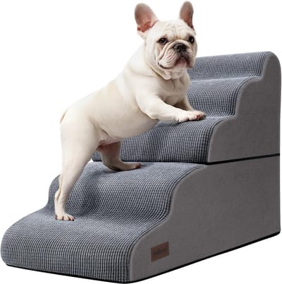 Hondentrap met 5 Treden voor Kleine Honden en Katten - Antislip Helling voor Hoog Bed