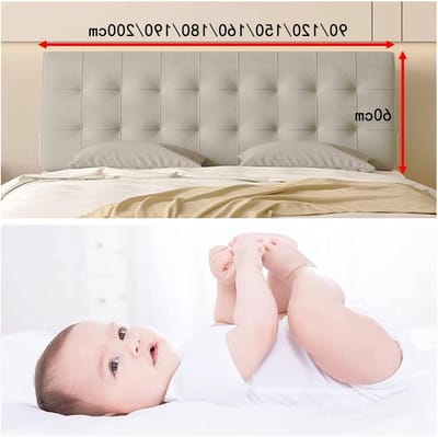 Hoofdbord Kussen - Bed Rugleuning - Comfortabel Lezen - Zachte Pluche Hoes - 200x60cm - Blauw