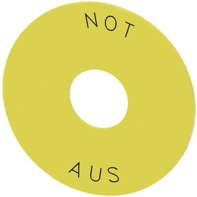 Siemens 3SU1900-0BB31-0AS0 3SU19000BB310AS0 Onderlegring Rond (Ø x h) 75 mm x 2 mm NOT-AUS Geel, Zwart 10 stuk(s) Piece