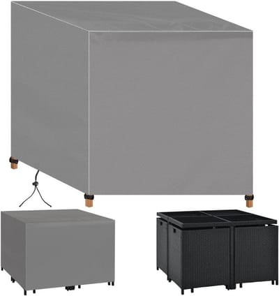 Tuinmeubelhoes - Beschermhoes meubels - Meubels beschermen - Waterdicht Oxford stof - 110 x 110 x 85 cm - Zilverkleurig