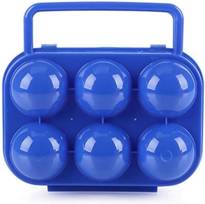 Eierhouder - Eierdoos - Veilig Vervoeren - Stevige Schokbestendig - 6 Eieren Capaciteit - Blauw