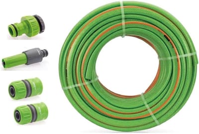 Tuinslang - Waterleiding slang - Tuin besproeien - Gevlochten drielaags - 50 meter 25mm - Groen