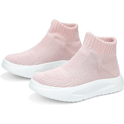 Kinderen hardloopsneakers jongens kinderschoenen mesh ademend antislip wandelen patchwork tennis peuter zachte zool meisjes schoenen 36 white