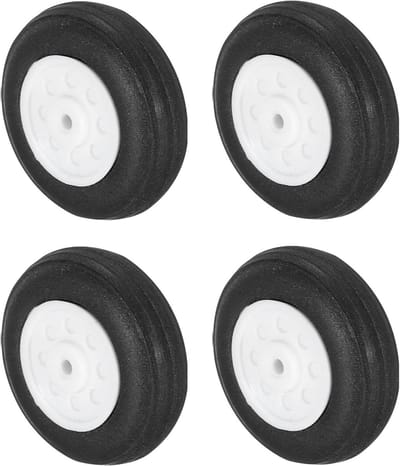 RC Vliegtuigwielen - Modelvliegtuig Onderdelen - RC Modellen Bouwen - Licht PU Schuim - 1 inch OD - Zwart Wit