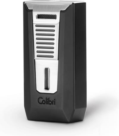 Colibri Slide Gas Aansteker - Jet Flame - Stormaansteker met Sigarenknipper - Navulbaar - Chroom