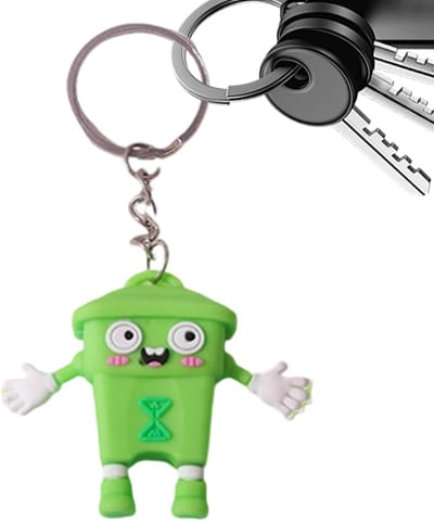 Mini Prullenbak Sleutelhanger - Grappige Charm Decoratie - Tas Decoratie - Speels Cartoon Ontwerp - 18 gr - Niet gespecificeerd
