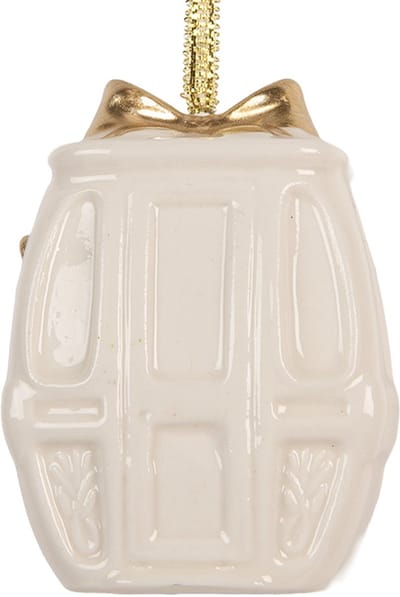 Clayre & Eef Kersthanger 5x4x6 cm Wit Porselein