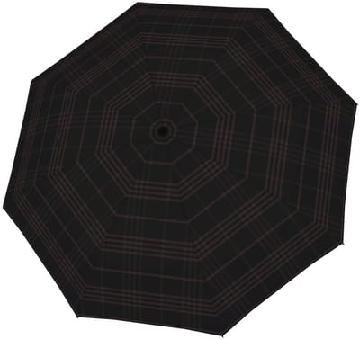 doppler paraplu Carbonsteel Long AC Karo Black / Grey zwart