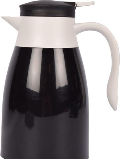 Thermosfles en Thermoskan 1 Liter - Theepot en Koffiepot - Zwart - Isoleerkan voor Thee en Koffie met Pomp