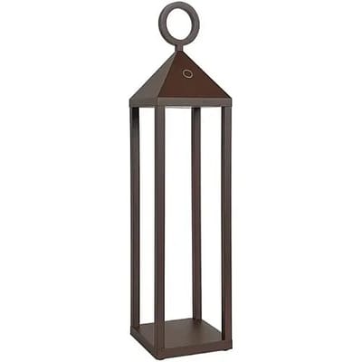 Lanterne Pic Nic LED moderne 2,2 W IP54 rechargeable et dimmable h. Corten de 47 cm