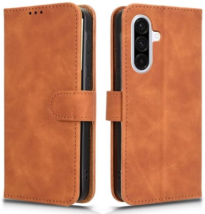Coverup Hoesje - Geschikt voor Samsung Galaxy A36 Hoesje - Coverup Book Case - Bruin