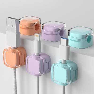 Magnetische Koordorganizer - Kabelclips voor Bureau - Set van 6 - Kleurenmix