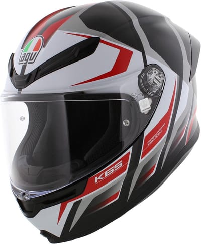 AGV K6 S Karve Mat Zwart Rood Wit Integraalhelm - Helm