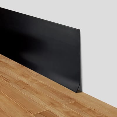 Self-adhesive flexible wall skirting board 15 cm wide, decorative wall and floor skirting board in PVC (Black, 15 cm × - ShopVlot