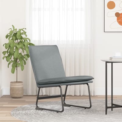 vidaXL - Loungestoel - 52x75x76 - cm - stof - lichtgrijs