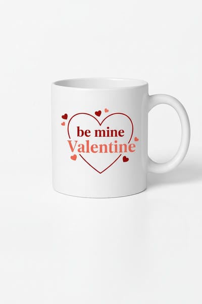 Witte Mok met 'Be Mine Valentine' Hart Design - Perfect Valentijn Cadeau