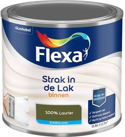 Flexa - Strak In De Lak Binnenlak Zijdeglans - 100% Laurier - Mengverf - 500 Ml