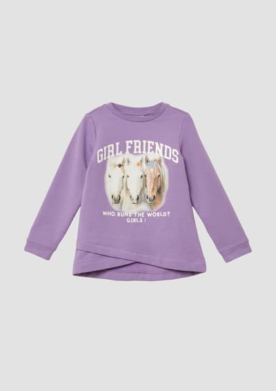 Sweatshirt met overlappend zoom en verlengde rug - geborsteld binnenin meisje s.Oliver