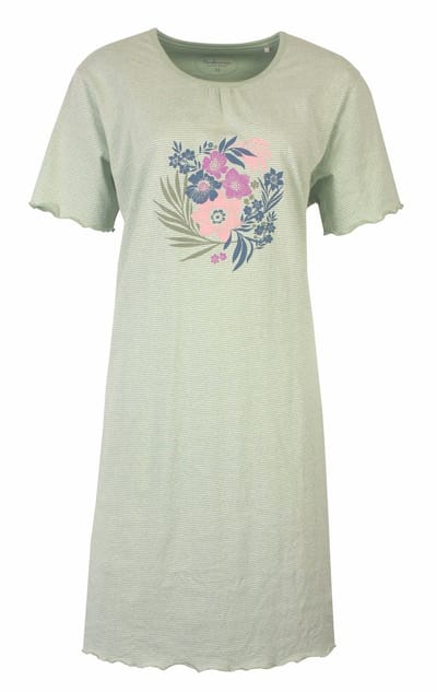 Tenderness Dames Nachthemd - Slaapkleedje - Licht Groen - Maat L