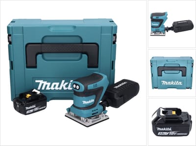 Makita DBO 482 F1J accu-excentrische schuurmachine 18 V 112 x 102 mm + 1x accu 3,0 Ah + Makpac - zonder oplader