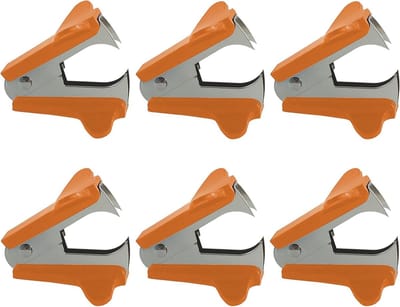 Nietverwijderaar - Ontnieter - Papier Ontnieten - Klassiek Kaakontwerp - 6 Stuks - Oranje