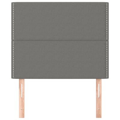 vidaXL - Hoofdbord - donkergrijs - 100x5x118/128 - cm - Stof