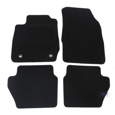 Zwarte Velours Vloermat - J&J AUTOMOTIVE - Ford Fiesta 2008-2017 - Op Maat Gemaakt - Antislip - Waterdicht zwart