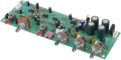 Voorversterker Printplaat - Audio Module - Geluidsverbetering - Met 4558 OP amp - 196 x 9 cm - Groen