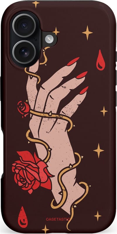 Casetastic hoesje geschikt voor Apple iPhone 17 - MagSafe - Dubbellaagse bescherming - Hartslag van tijd - Fashion Case - Zwart Perzik