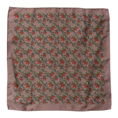 Bruine Chili's Zijde Vierkant Mannen Foulard Sjaal