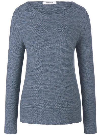 Trui 100% katoen ronde hals Van Peter Hahn blauw