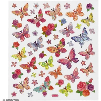 Stickers Vlinders - Creatieve Vlinder Stickers - Zelfklevende Stickervellen - DIY Decoratie Voor Scrapbooking & Knutselen - 15x16,5 cm
