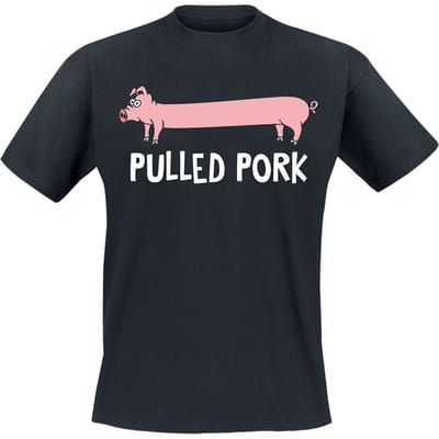 Tierisch - Fun T-shirt - Pulled Pork - M tot 3XL - voor Mannen - zwart