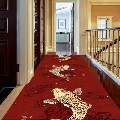 Wasbaar Chinees Rood Gangtapijt Lang Gangtapijt Antislip Woonkamer Keuken Gang Loper Tapijt Hotel Huisdecoratie Mat 60x200cm 23.6x78in