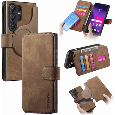 Voor Samsung Galaxy S24 Ultra S23 S22 Plus FE A55 A35 A25 A15 A05 A54 Hoes Leer Magnetisch Draadloos Opladen Flip Kaarthouder Cover for Galaxy A55