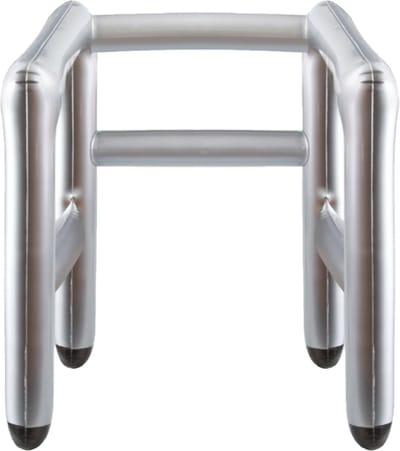 Kruger looprek - opblaasbaar - zilver - 80 cm - Abraham/Sara - tuinpop pensioen feestartikel
