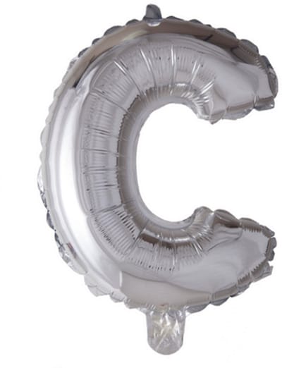 Folie Ballon Letter 16″ C - Zilver | 41 cm