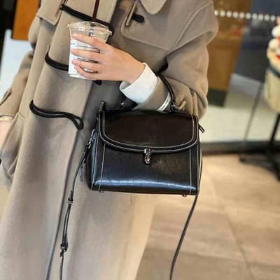 Nieuwe Modieuze Koeienhuid Dames Tas Niche High-end Handtas Modieuze Echt Leer Schoudertas