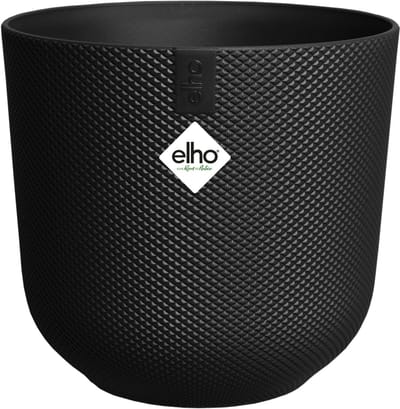 Elho Jazz Rond 30 Bloempot voor Binnen - Woondecoratie van 100% Gerecycled Plastic - Ø 29.5 x H 27.5 cm - Living black