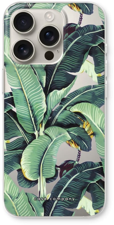 Case Company® - Hoesje geschikt voor iPhone 16 Pro hoesje - Bananenbladeren - Soft Cover Telefoonhoesje - Bescherming aan alle Kanten en Schermrand
