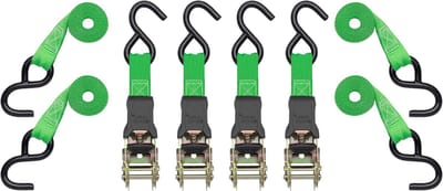 Set van 4 Gewatteerde Ratelbanden 14ft - Veilige Bevestiging voor Motorfiets en ATV