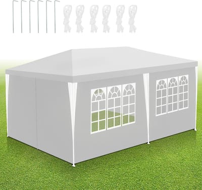 Partytent Tuinpaviljoen 3x6m Wit, Multifunctioneel voor Evenementen en Buitengebruik