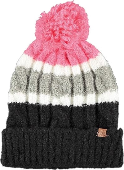 Sarlini Winter muts met pompon - kinderen - multi kleuren - grof gebreid - one size