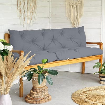 Bankkussen Tuinbank - Zitkussen Rugkussen - Buiten Ontspannen - Gerecycled Polyester - 100x50x50 cm - Donkergrijs