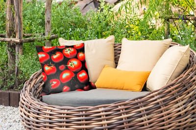 Tuinkussen - Groente - Rood - Tomaten - 40x40 cm - Weerbestendig